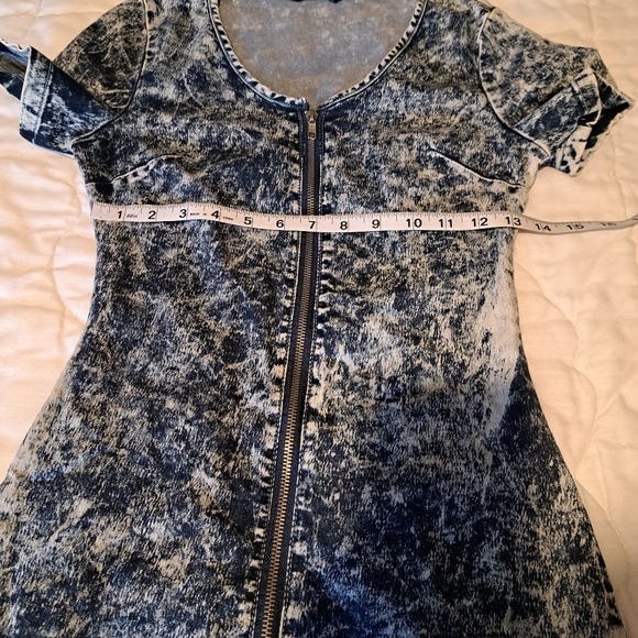 V.I.P. Jeans full front zip denim mini dress - Picture 10 of 13